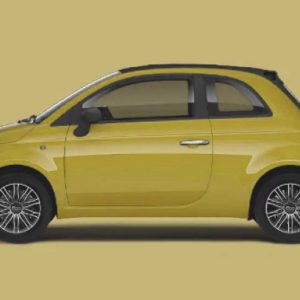 FIAT 500 sárga 4 személyes személyautó